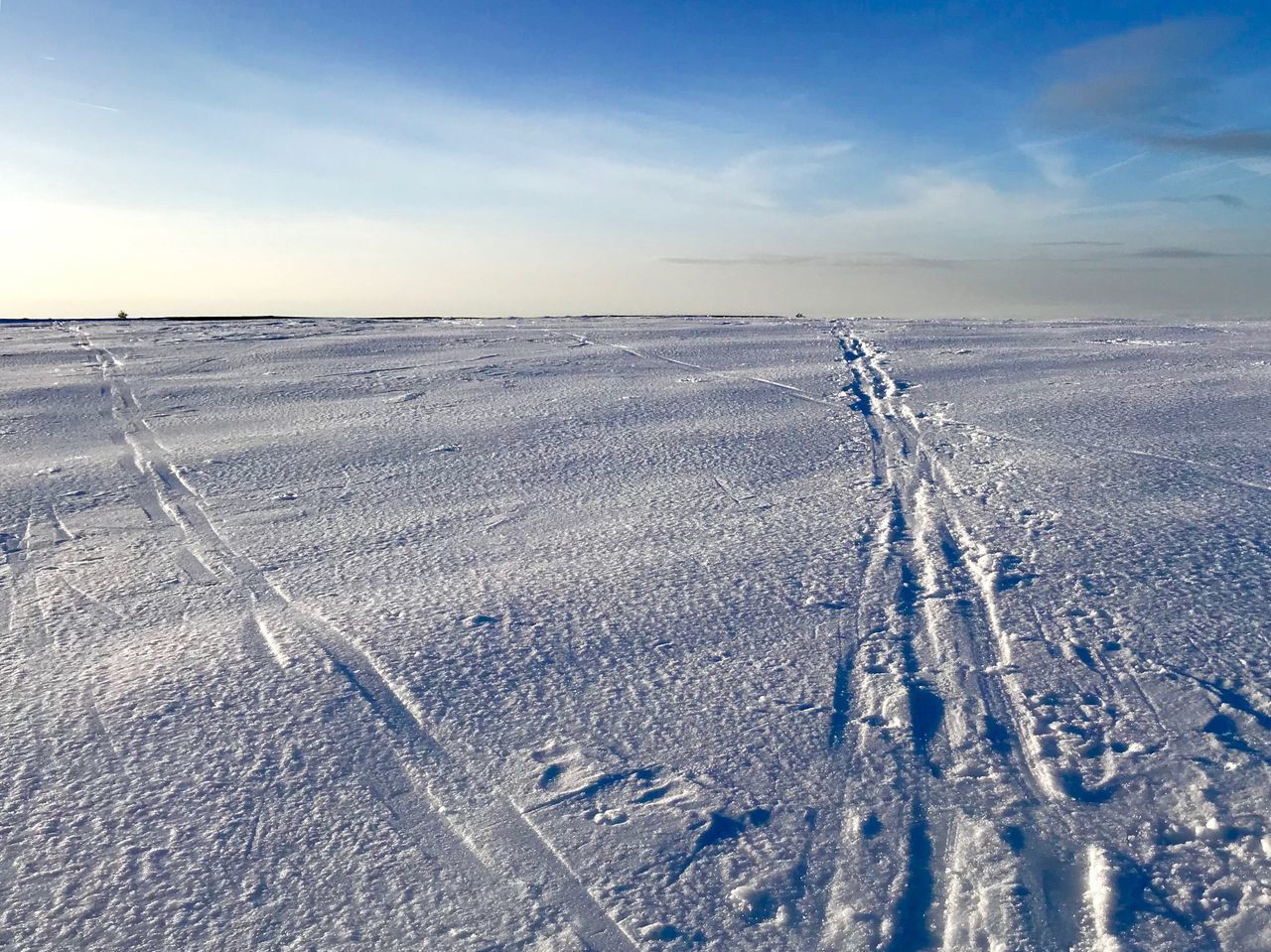 SNOW COVERED LAND AGAINST SKY