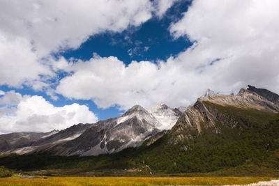 Scenic view of mountains against sky