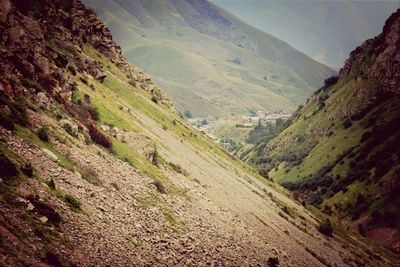 Scenic view of mountain valley