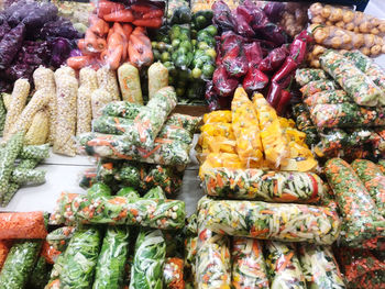 Various fruits for sale at market stall