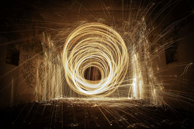 Low angle view of wire wool