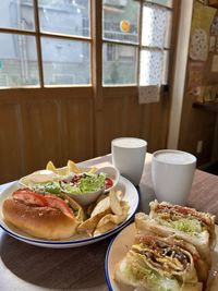 Close-up of food on table