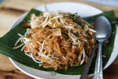 Close-up of food served in plate