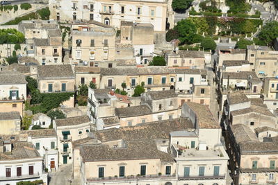 High angle view of a historic town