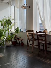 Empty chairs and table at home