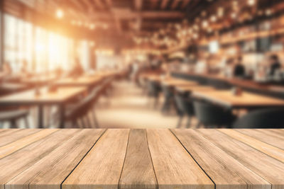 Close-up of wooden table
