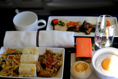 Close-up of food served in plate