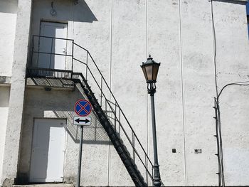 Street light against wall