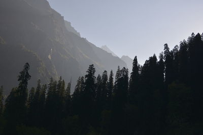 Scenic view of mountains against clear sky