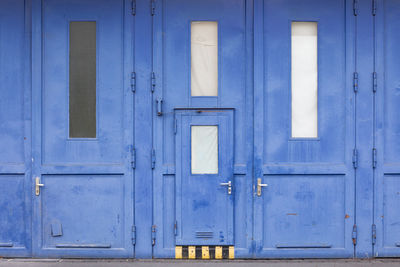 Full frame shot of blue doors