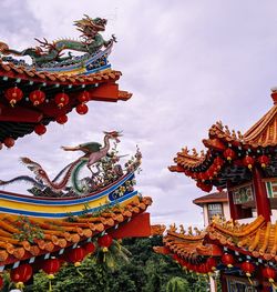 Low angle view of traditional building against sky