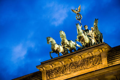 Low angle view of statue