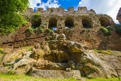 Ruins of ancient town of monterano, rome, italy. ducal palace