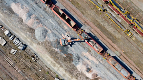 High angle view of construction site