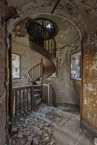 Interior of abandoned building