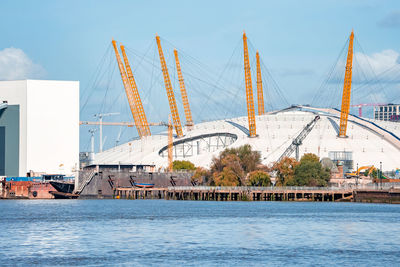 Close up view of the millennium dome in london, england.