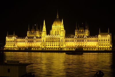 Illuminated city at night