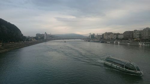 View of river against cloudy sky