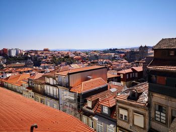 High angle view of townscape against sky