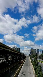 Road against blue sky