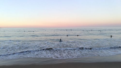 Scenic view of sea during sunset