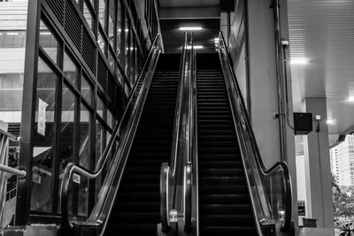 Low angle view of escalator