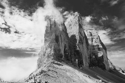 Panoramic view of rock formations against sky