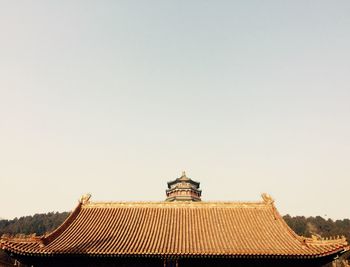 Low angle view of building against clear sky