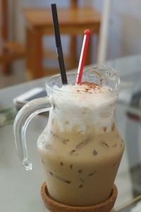 Close-up of drink on table