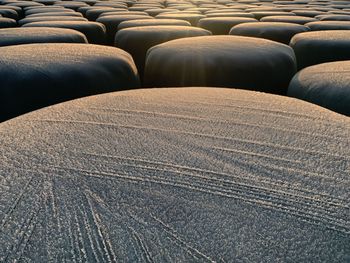 Full frame shot of hay bales