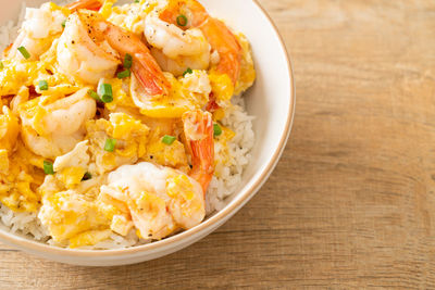 Close-up of food in bowl on table