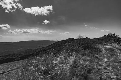 Scenic view of mountains against sky