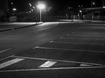 Empty road at night