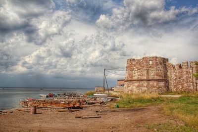 View of sea against cloudy sky