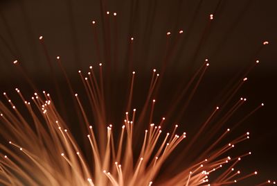 Close-up of firework display at night