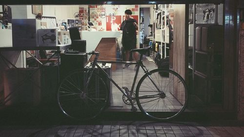 Man cycling on bicycle