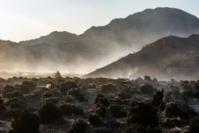 Scenic view of mountains against sky