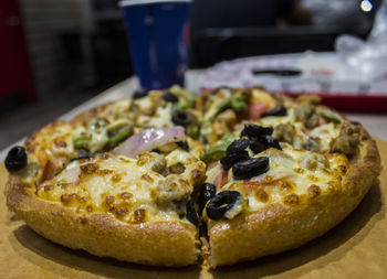 Close-up of served food in plate