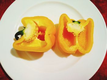 Close-up of fruits in plate