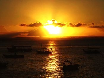 Scenic view of sunset over sea