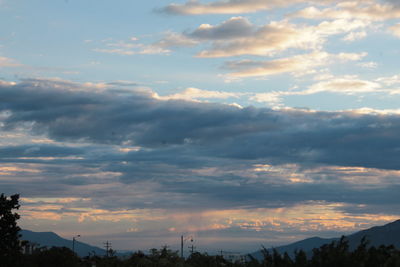 Scenic view of sky over city during sunset