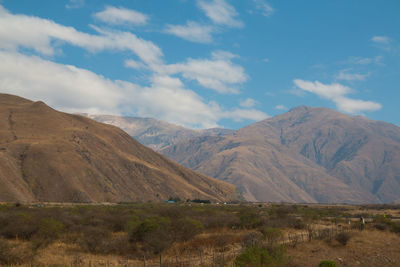 Scenic view of mountains against sky