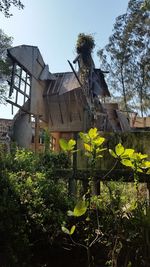 Houses with trees in background