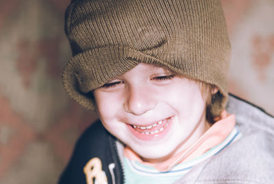 Portrait of smiling boy wearing hat