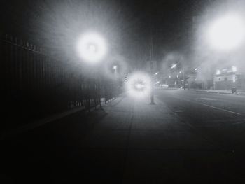 Illuminated lights at night