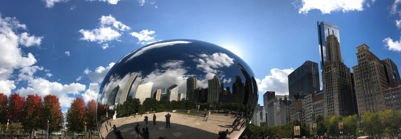 Panoramic view of city against sky