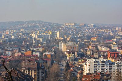 High angle view of cityscape