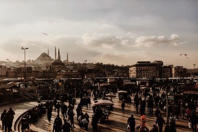 People walking in city