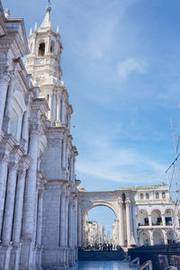 Low angle view of historic building against sky