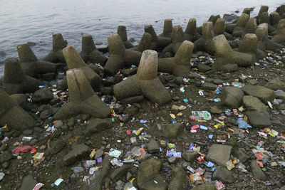 Close-up of water on beach